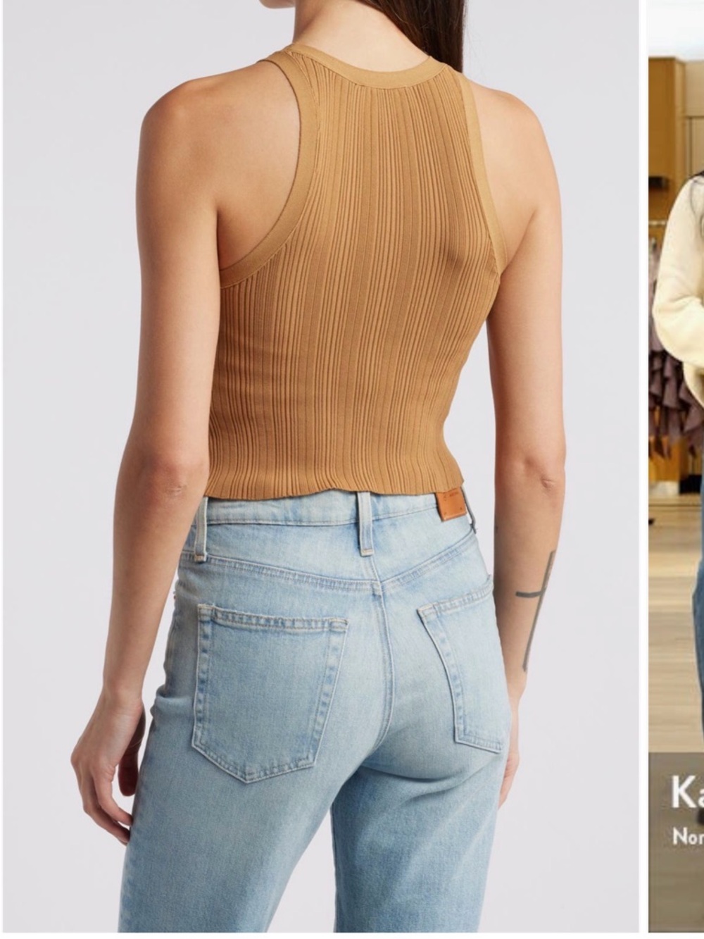 Good American Ribbed Cropped Tank Top - Picture 2 of 4